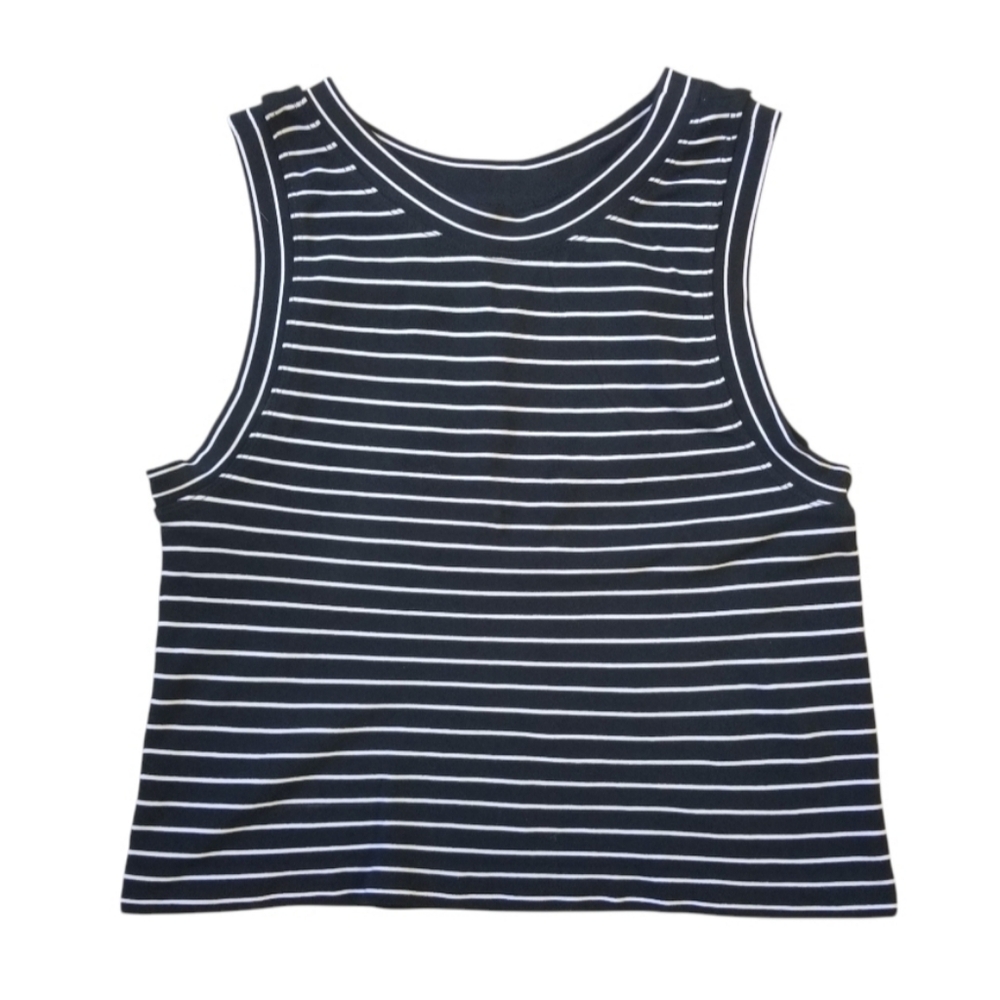 FREE PEOPLE Intimately Seamless Black & White Stripe Brami Crop Top Size M/L